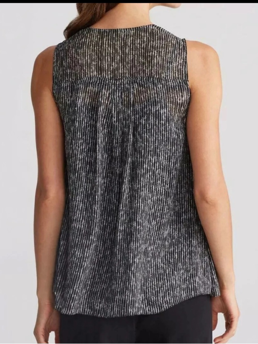 Eileen Fisher Elemental Printed Silk Top Blouse Button Down Sleeveless Medium - Picture 2 of 7